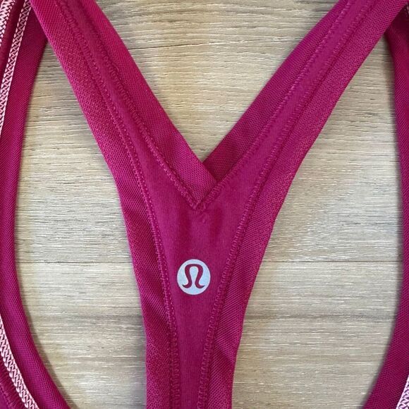 Lululemon Womens Mesh Racerback Pink Running Tank Top Sz 2 Performance Athletic - Picture 4 of 5